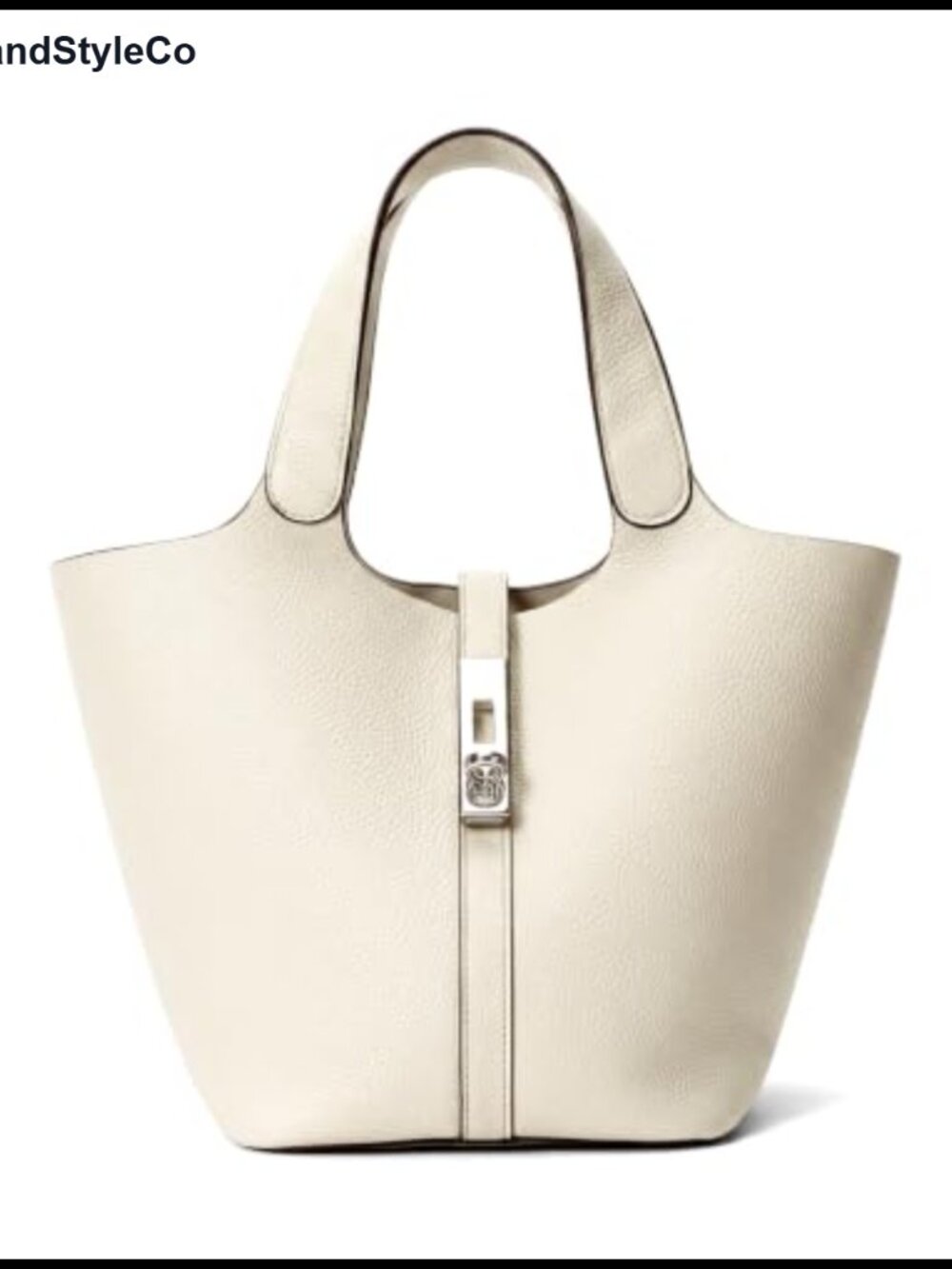 Vegan Leather Bucket Handbag with Detachable Zipper Pouch
